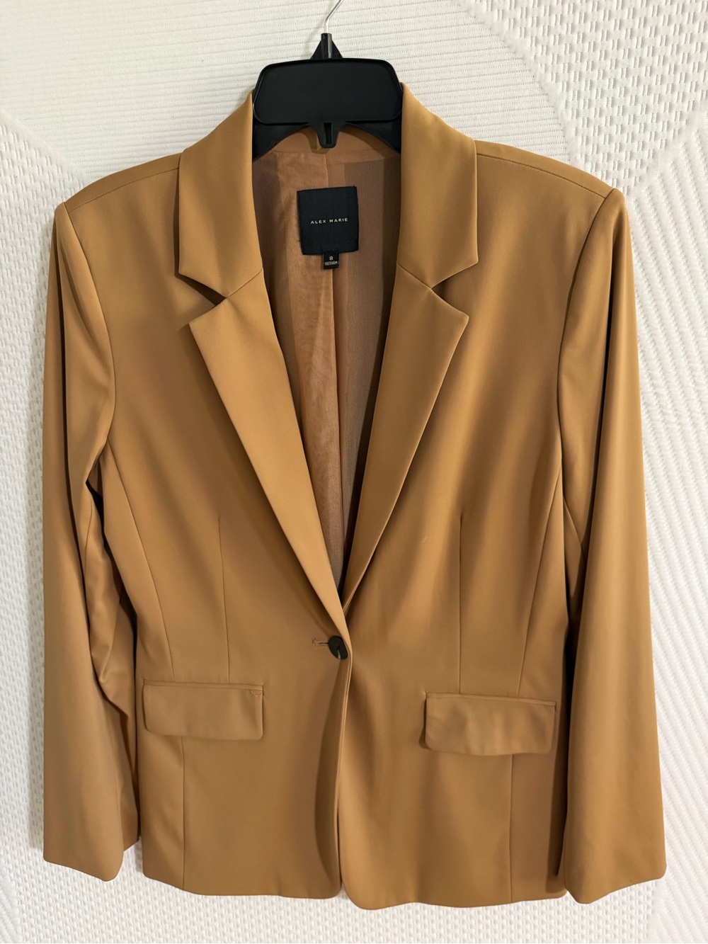 Alex Marie Camel Single-Button Blazer